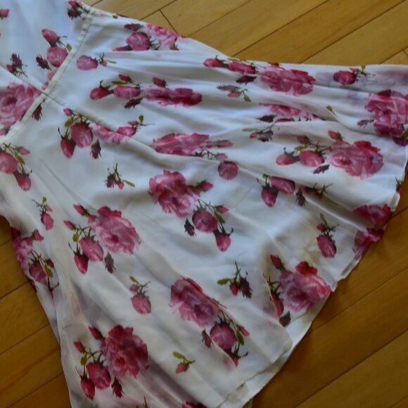 HOBBS Sleeveless Floral Fit & Flare 100% Silk Dress Size US 6 - Picture 12 of 13